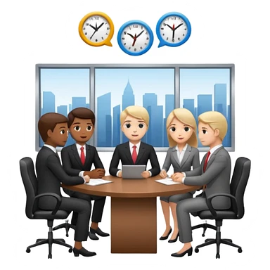 a group of coworkers in meeting room sticker