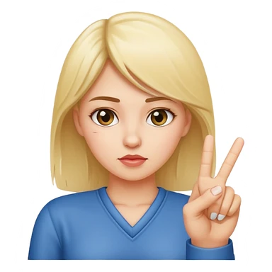 girl sticking up the middle finger sticker