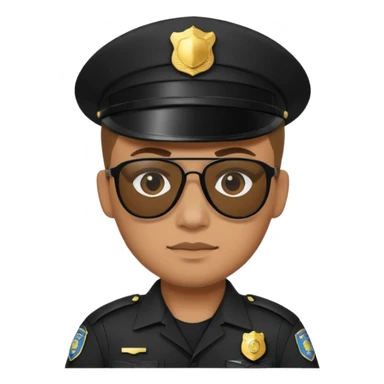 police wear black uniform and black sunglasses sticker