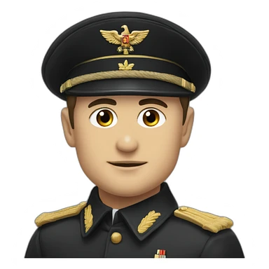 Vladimir Zelenskiy in black german military ww2 uniform sticker