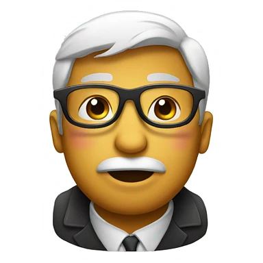 Kiss face emoji with glasses sticker