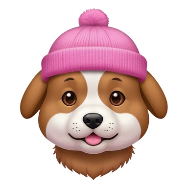 dog wearing a pink beanie sticker