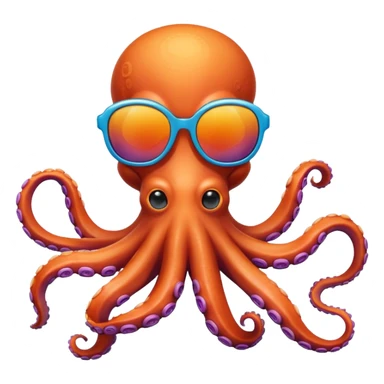 octopus wearing sunglasses sticker