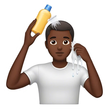 Black guy cleaning his hair with shampoo sticker