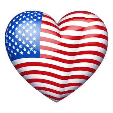 American flag heart  sticker