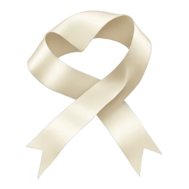 White (cream toned) ribbon  sticker
