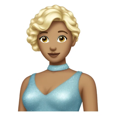 Sparkly pastel blue dress covered in glitter. sticker