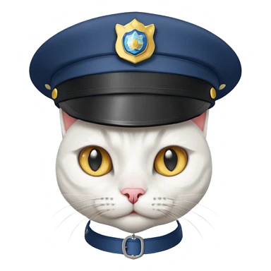 white cat police sticker