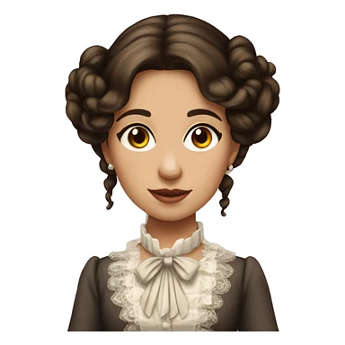 Brunette elegant Victorian girl sticker