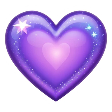 glittery purple heart sticker