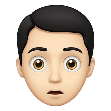 light skin black hair man surprised sticker