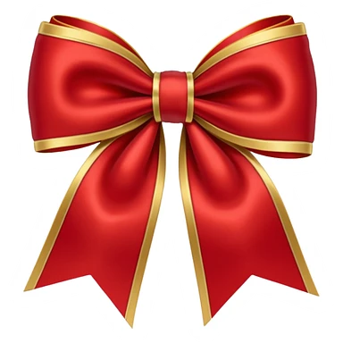 Red christmas bow with gold sticker