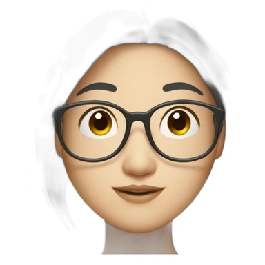 pretty asian girl with glasses sticker