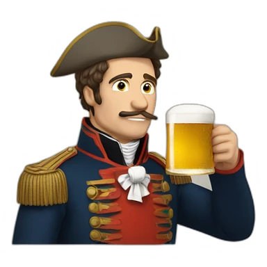 Napoléon qui boit une bière sticker