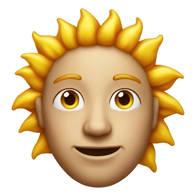 sun realistic face sticker