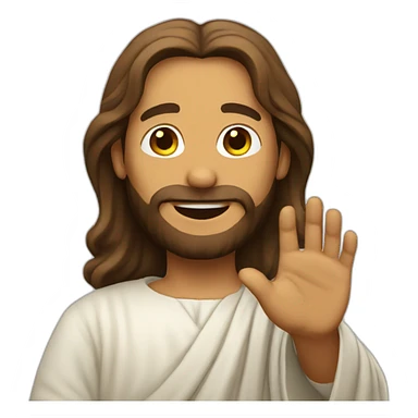 Jesus waving sticker
