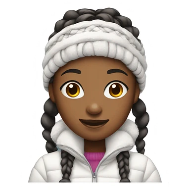 african american girl with braids wearing snow outfit sticker