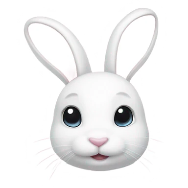 White banny and light pink bow sticker