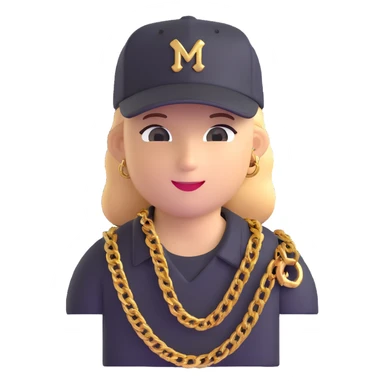 Brazilian rapper Chefin with cap and gold chain sticker