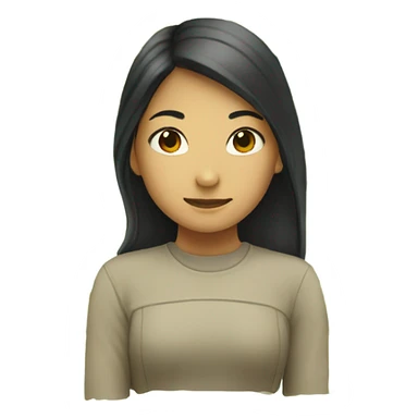 asian girl head attached to turtle body sticker