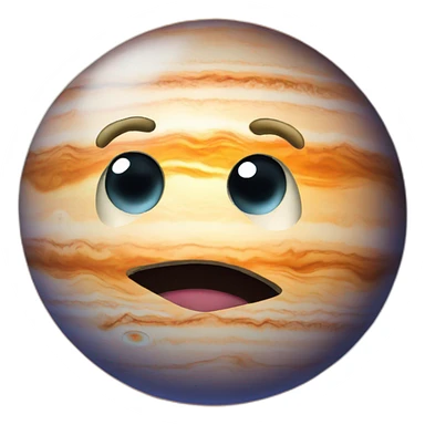 planet Jupiter with smart face with one eye sticker