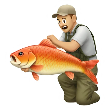 Carp catching a man sticker