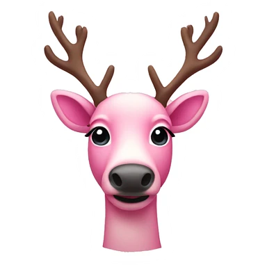 Pink reindeer sticker