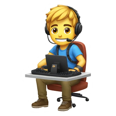 un chico gamer en su setup en forma de escorpion sticker