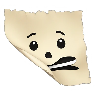 A piece of paper torn in half sticker