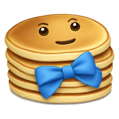 Pancakes with a blue bow sticker