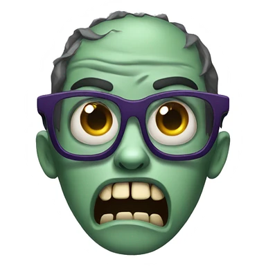 scared zombie with glasses sticker