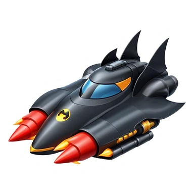 batmobile riding a rocket ship boom! sticker