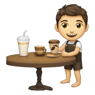 niño y cabra café sticker