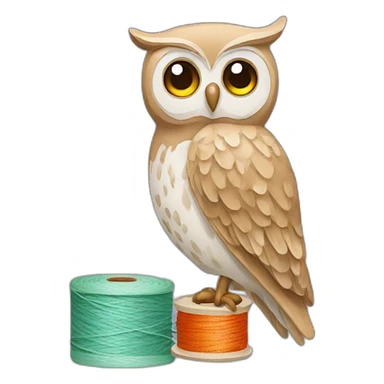 Sewing owl sticker