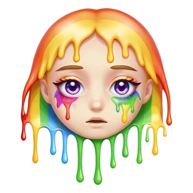 cute melted rainbow eye sticker