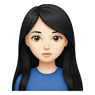 Une belle fille avec les cheveux long, noir avec un côté blond clair sticker