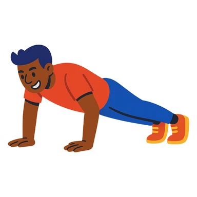 man doing pushups, vibrant toon style sticker