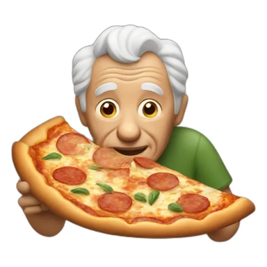 grandpa eating pizza sticker