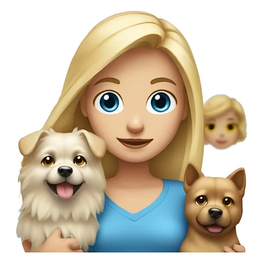 Blonde girl blue eyes holding spitz  sticker