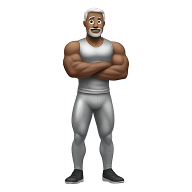 silver man muscle pose sticker