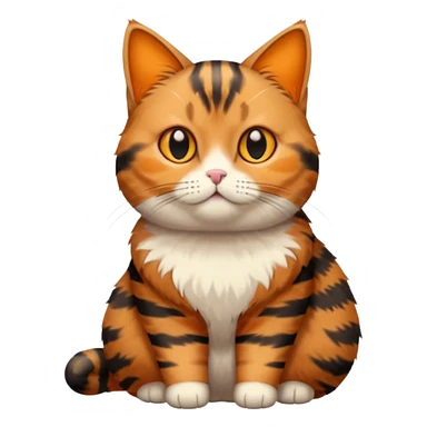 full body torbie cat with small head and short but chubby body sticker