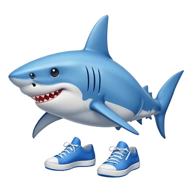 Shark with legs wearing blue shoes sticker