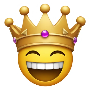 smiley face wearing a crown sticker