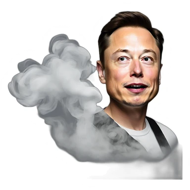 Elon Musk in smoke sticker