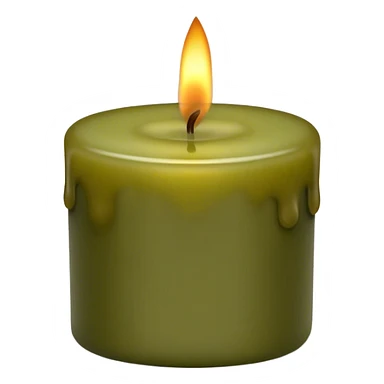 realistic candle olive color sticker
