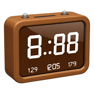 1:30 pm wooden digital clock sticker