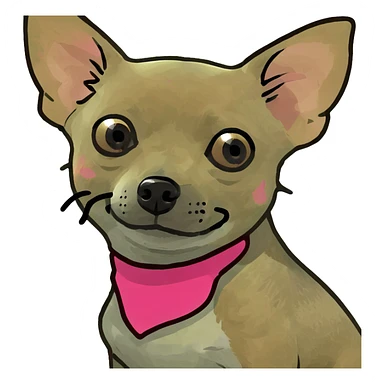 chihuahua with pink sticker