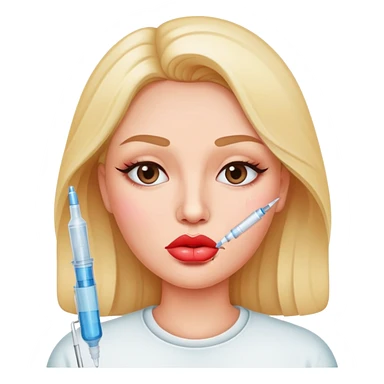 Lip filler with a syringe sticker