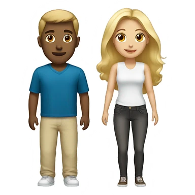 Blonde woman with Brown hair boyfriend  sticker
