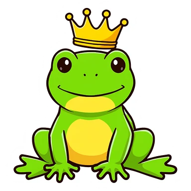 crowned frog sticker